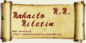 Mahailo Miletin vizit kartica